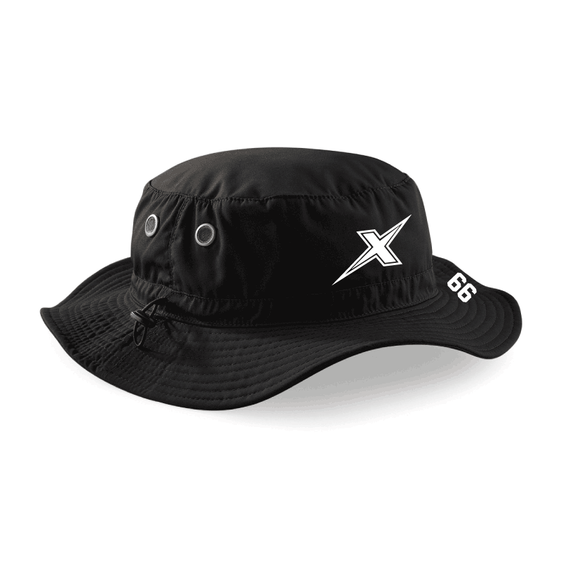 BC088 beechfield cargo bucket hat black kent exiles american football