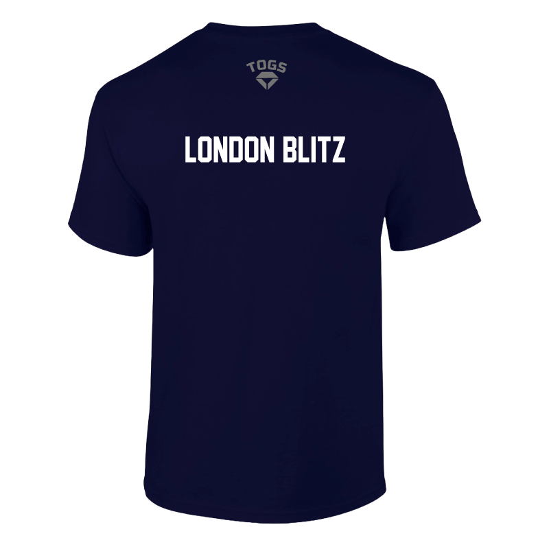 Gildan GD001 tee shirt london blitz american football club printed tee navy
