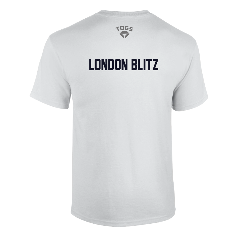 Gildan GD001 tee shirt london blitz american football club printed tee white