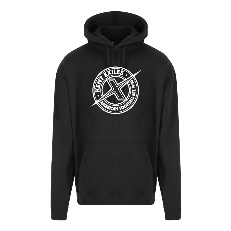 Adult Large Shield Logo Heavyweight Hooded Sweatshirt | Official Kent Exiles AFC | Custom Printed