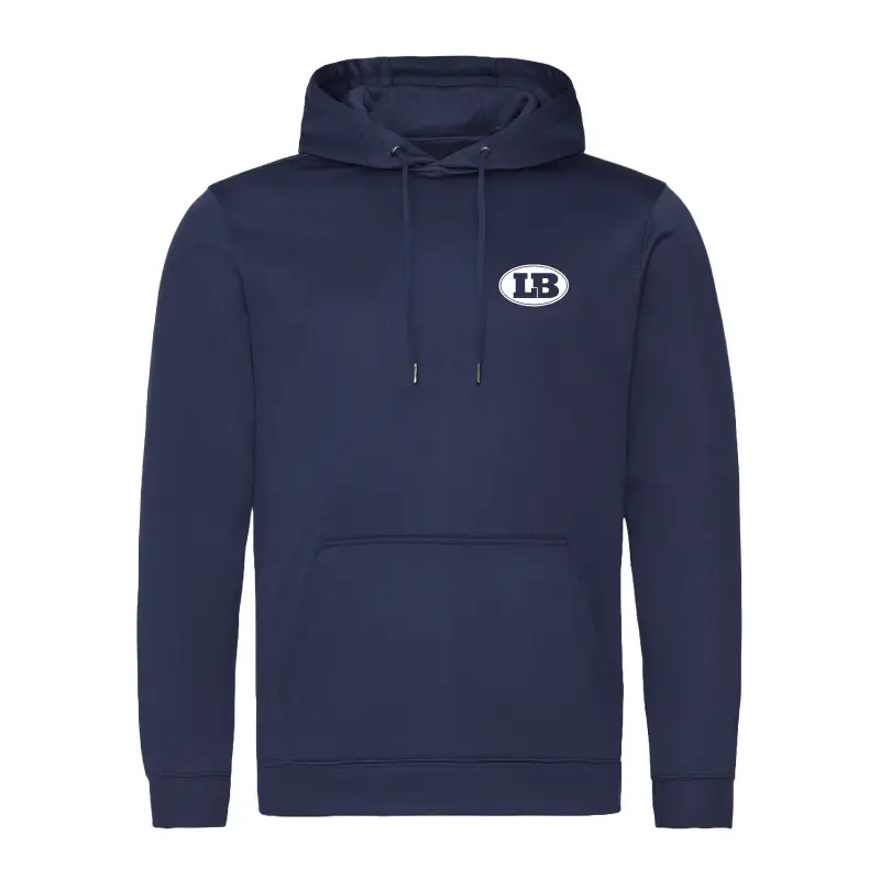 AWDI JH006 polyester hoodie navy london blitz american football club finsbury park