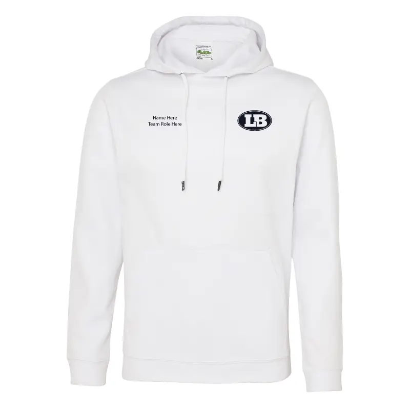 AWDI JH006 polyester hoodie white london blitz american football club finsbury park
