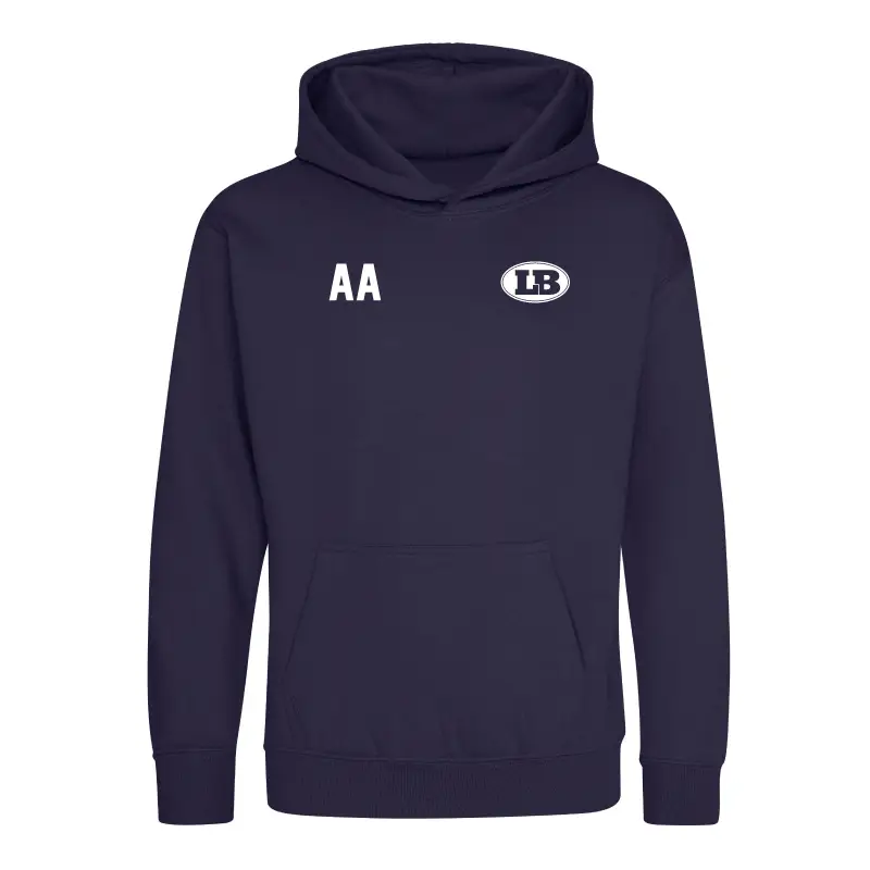 AWDI JH01J child heavyweight hoodie navy london blitz american football club finsbury park