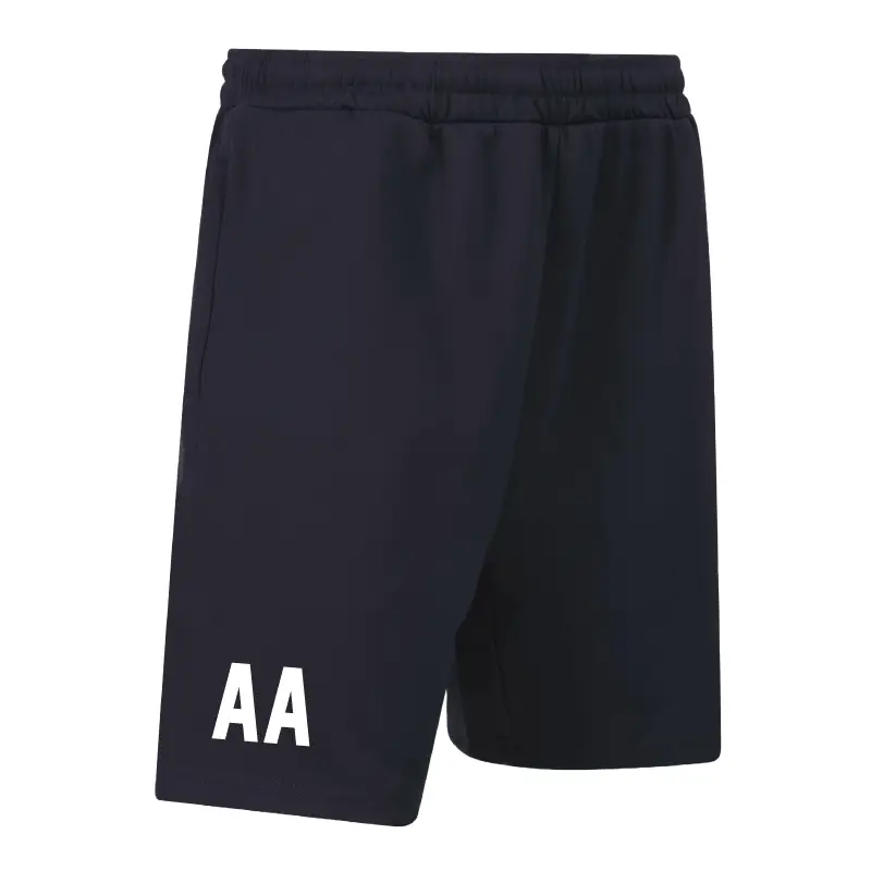 Wembley Stallions American Football Club Knitted shorts with zip pockets navy blue front view right angle afc