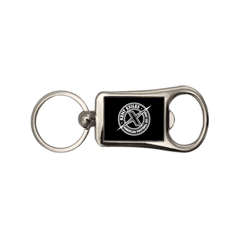 metal bottle opener keyring kent exiles american football club afc once an exile always an exile