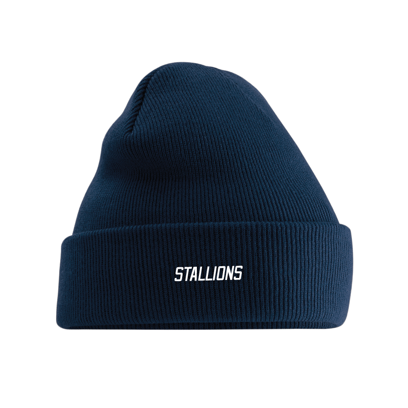 BC045 BEECHFIELD CUFFED BEANIE DOUBLE KNIT WEMBLEY STALLIONS AFC AMERICAN FOOTBALL