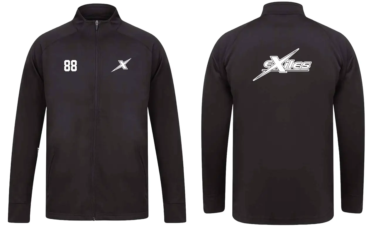 LV871 FINDEN AND HALES TRACKSUIT TOP JACKET KENT EXILES AFC AMERICAN FOOTBALL CLUB ONCE AN EXILES ALWAYS AN EXILE