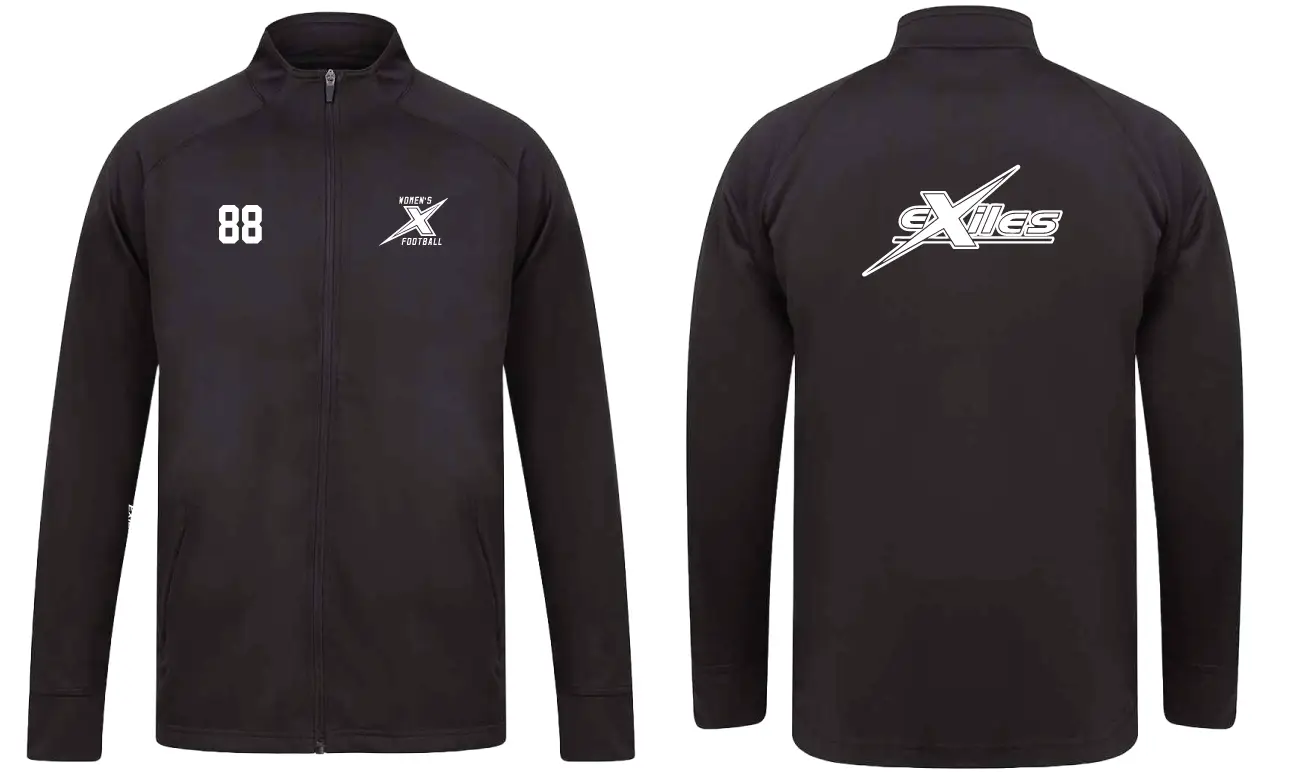LV871 FINDEN AND HALES TRACKSUIT TOP JACKET KENT EXILES AFC AMERICAN FOOTBALL CLUB ONCE AN EXILES ALWAYS AN EXILE
