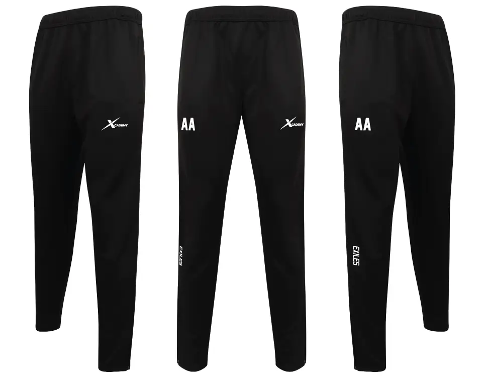 LV881 FINDEN AND HALES TRACK BOTTOMS PANTS KENT EXILES AFC AMERICAN FOOTBALL CLUB ONCE AN EXILES ALWAYS AN EXILE