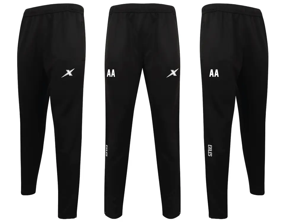 LV881 FINDEN AND HALES TRACK BOTTOMS PANTS KENT EXILES AFC AMERICAN FOOTBALL CLUB ONCE AN EXILES ALWAYS AN EXILE