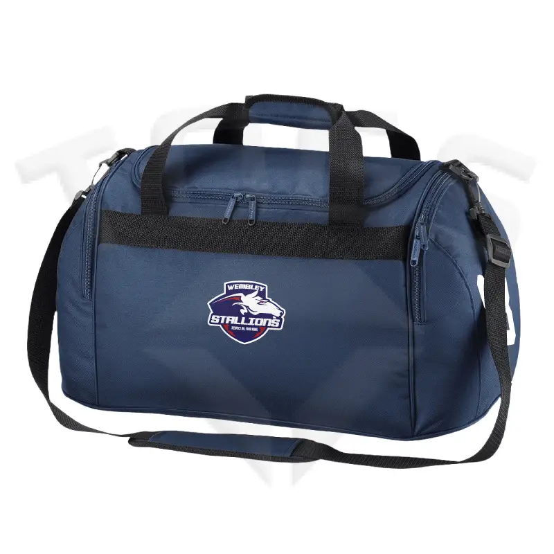 bagbase bag base bg200 sports holdall NAVY WEMBLEY STALLIONS AFC AMERICAN FOOTBALL CLUB BILLY THE HORSE NORTH LONDON WEST LONDON BRITISH AMERICAN FOOTBALL