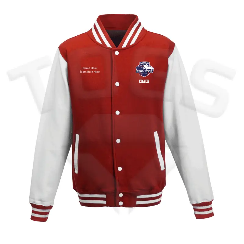 AWDI ALL WE DO IS JUST HOODS VARSITY JACKET LETTERMAN JACKET WEMBLEY STALLIONS AFC AMERICAN FOOTBALL CLUB BILLY THE HORSE NORTH LONDON WEST LONDON BRITISH AMERICAN FOOTBALL
