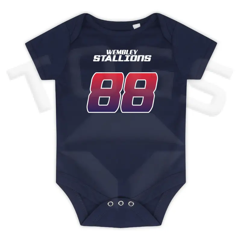 lw500 lw500t baby vest short sleeve shortsleeved body suit tee shirt t-shirt red white NAVY WEMBLEY STALLIONS AFC AMERICAN FOOTBALL CLUB BILLY THE HORSE NORTH LONDON WEST LONDON BRITISH AMERICAN FOOTBALL baby jersey