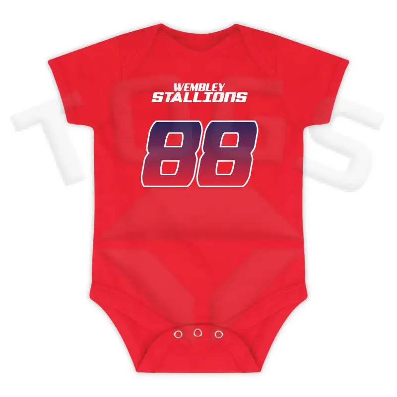 lw500 lw500t baby vest short sleeve shortsleeved body suit tee shirt t-shirt red white NAVY WEMBLEY STALLIONS AFC AMERICAN FOOTBALL CLUB BILLY THE HORSE NORTH LONDON WEST LONDON BRITISH AMERICAN FOOTBALL