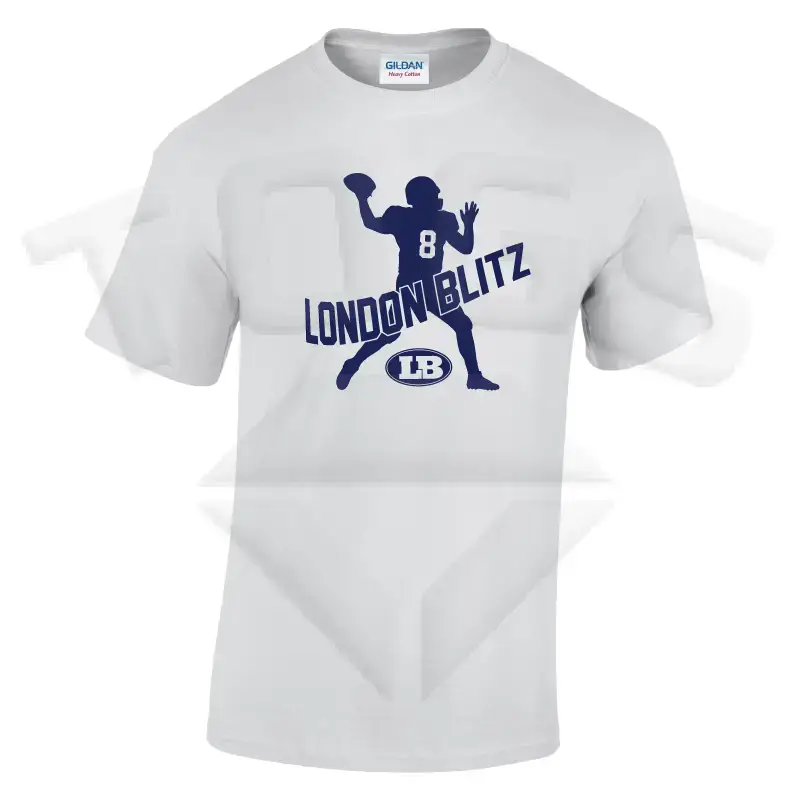 field general GILDAN GD024 GD24 GD15 GD015 MIDWEIGHT SOFTYLE TEE AMERICAN FOOTBALL PLAYER DESIGN LONDON BLITZ AFC finsbury park