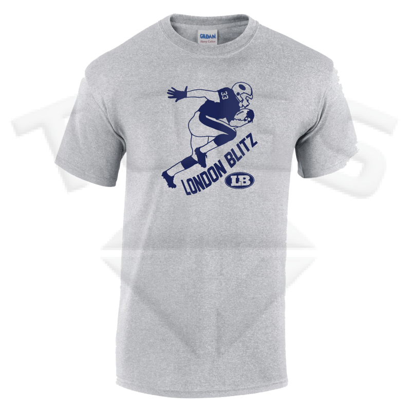 elite GILDAN GD024 GD24 GD15 GD015 MIDWEIGHT SOFTYLE TEE AMERICAN FOOTBALL PLAYER DESIGN LONDON BLITZ AFC finsbury park