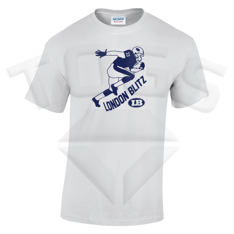 elite GILDAN GD024 GD24 GD15 GD015 MIDWEIGHT SOFTYLE TEE AMERICAN FOOTBALL PLAYER DESIGN LONDON BLITZ AFC finsbury park