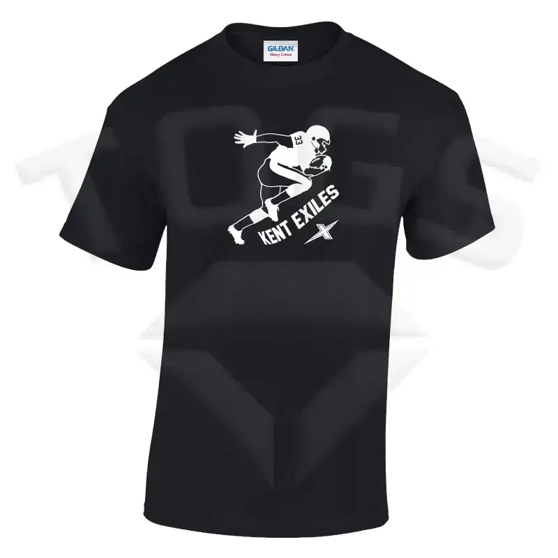 ELITE GILDAN GD024 GD24 GD15 GD015 MIDWEIGHT SOFTYLE TEE AMERICAN FOOTBALL PLAYER DESIGN London kent exiles afc bromley beaverwood