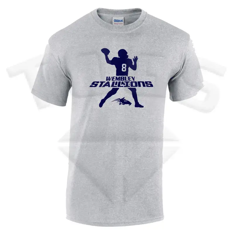 field general GILDAN GD024 GD24 GD15 GD015 MIDWEIGHT SOFTYLE TEE AMERICAN FOOTBALL PLAYER DESIGN London wembley stallions afc respect all fear none