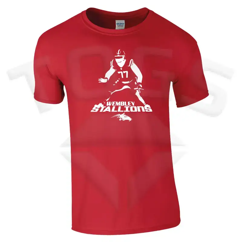 steel GILDAN GD024 GD24 GD15 GD015 MIDWEIGHT SOFTYLE TEE AMERICAN FOOTBALL PLAYER DESIGN London wembley stallions afc respect all fear none