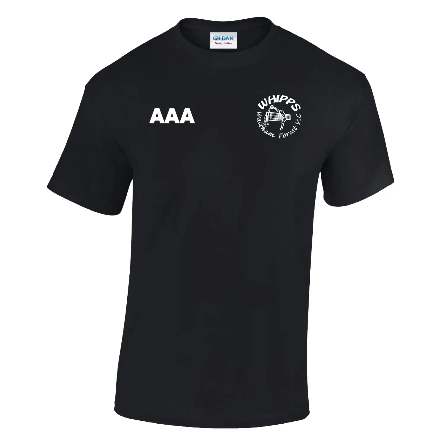 gildan black gd001 gd005 tee waltham forest volleyball club